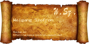 Weigang Szofron névjegykártya